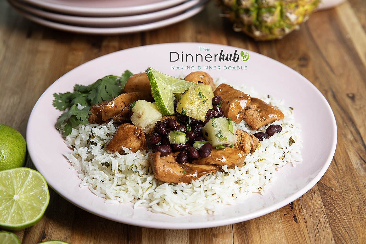 Jerk Chicken w/ Coconut Rice & Pineapple Black Bean Salsa